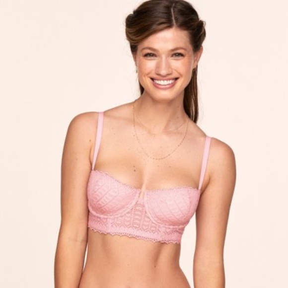 Adore Me Nymphadora Contour Bra Coral Blush Pink Heart Lace Size 38DDD - Picture 7 of 7